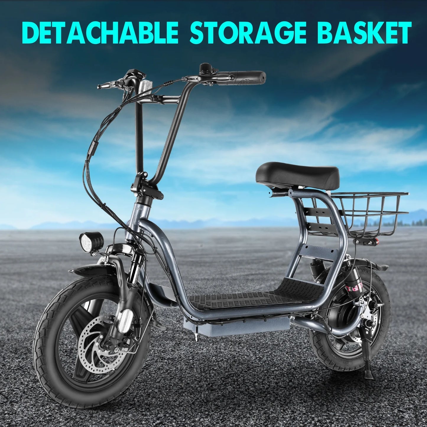 Peak 819W Electric Scooters for Adults, 25 Miles Range, 20MPH Top Speed, Foldable Electric Scooter with Seat, Dual Shock Absorbing Electric Bike for Commuting