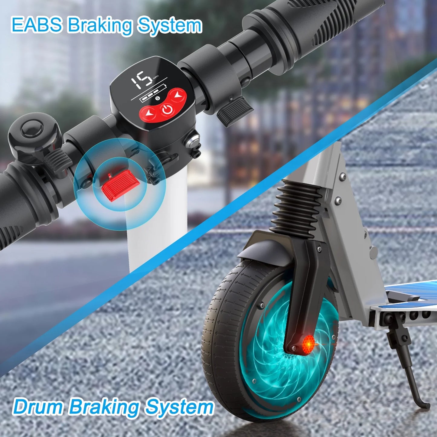 Electric Scooter Adults, 250W Motor E-Scooter, 6.5 in Tires, 15.5 Mph & 20 Miles Range, Commuting Kick Scooter, Max Load 220 Lbs, Write