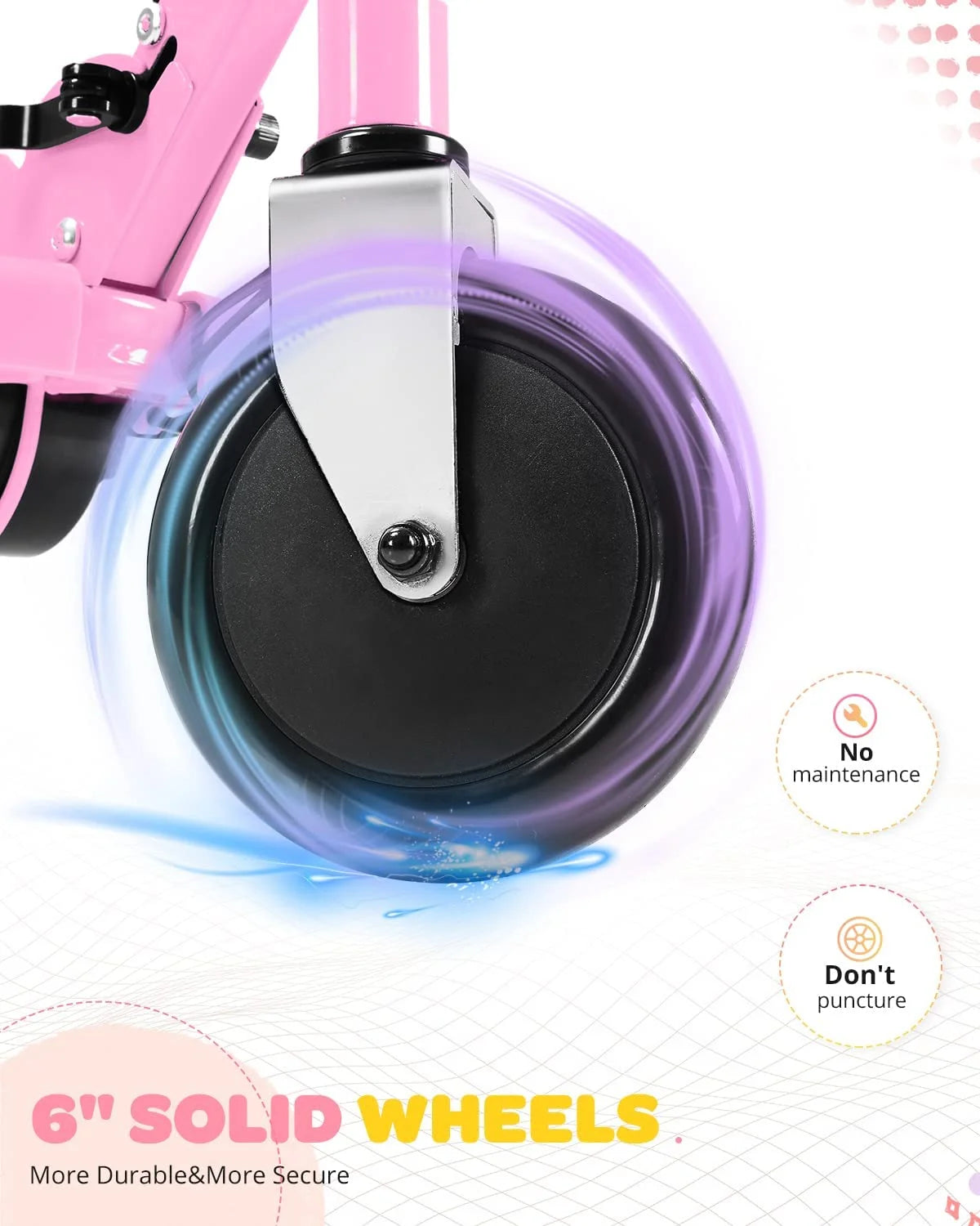 Electric Scooter with Seat for Kids Ages 6-12, 60 Mins Long Battery Life, Removable Seat 2 Riding Styles, 155Lbs Max Load, Pink