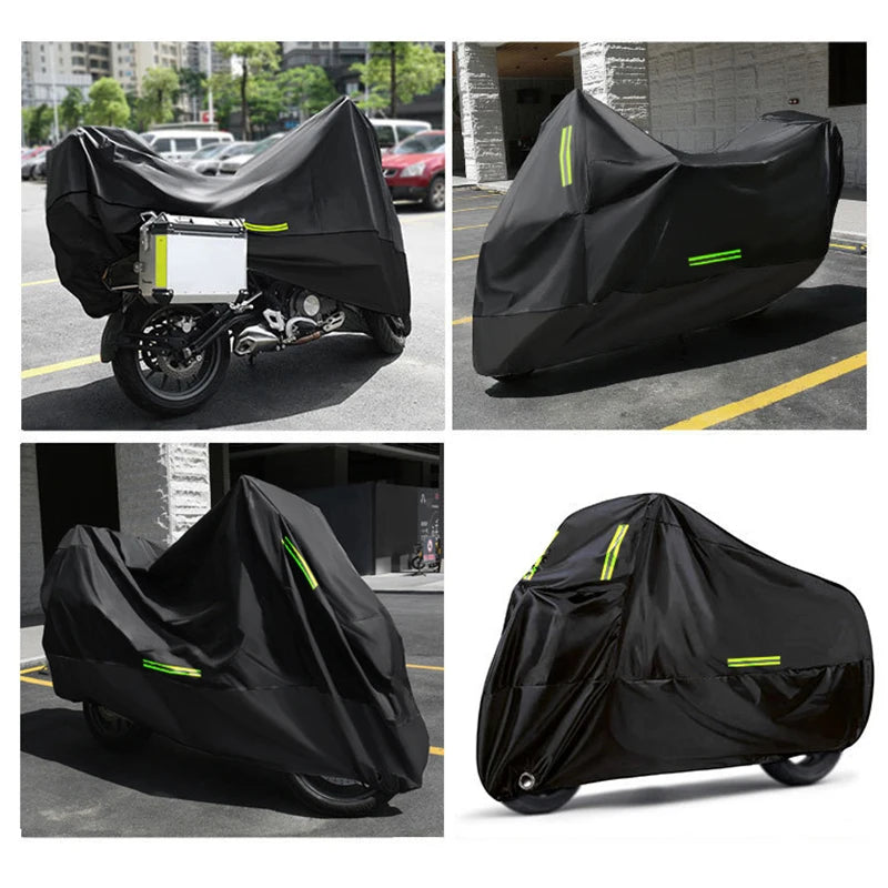 M-4XL190T Motorcycle Cover Universal Outdoor Uv Protector All Season Waterproof Bike Rain Dustproof 210D Motor Scooter Cover