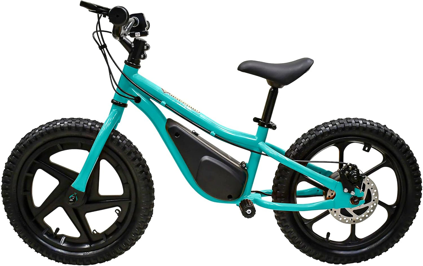 Massimo Motor 24V 350W Electric Balance Bike, Dirt Bike for Kids E13 W/Adjustable Seat Height 16" Large Wheel Aluminum Body Frame up to 6 Hours Long Range Metal Rear Rim(Teal)