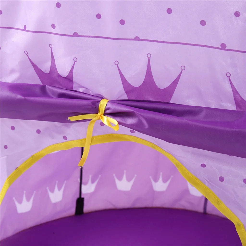 Folding Children Kids Playhouse Princess Tent Tunnel In/Outdoor for Boys Girls Autumn Sale-Purple
