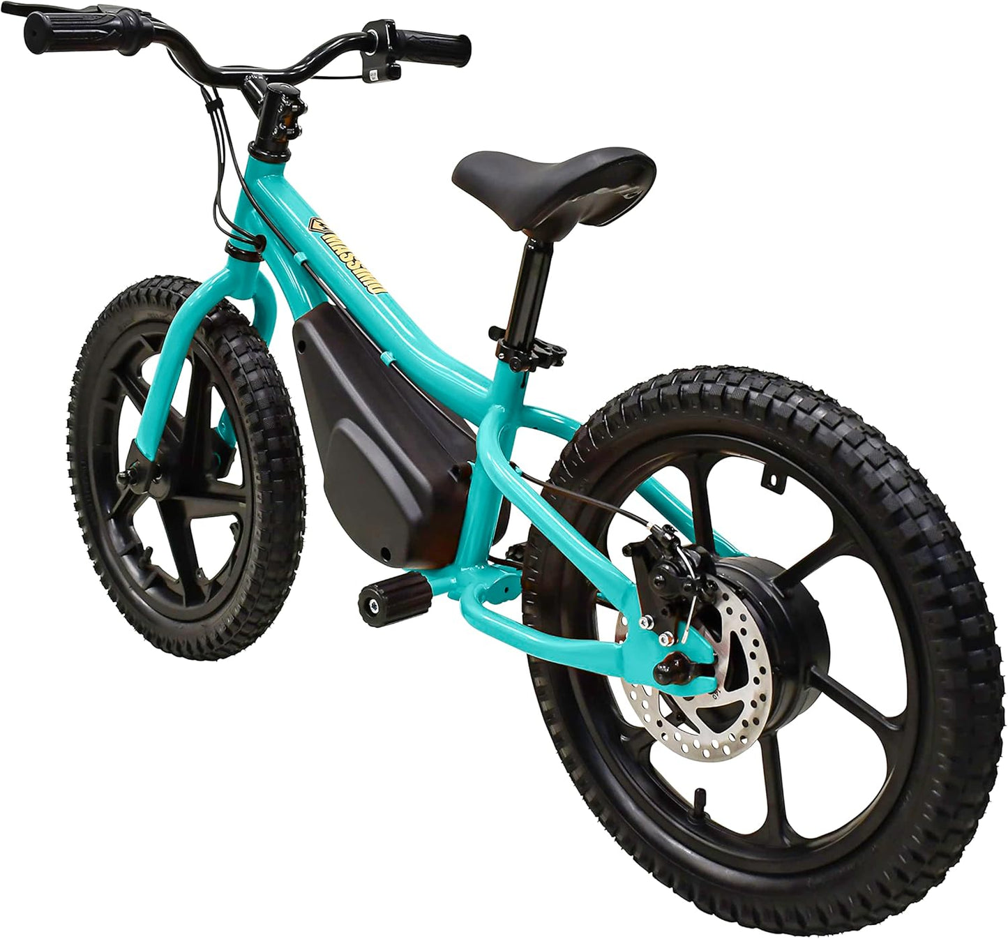 Massimo Motor 24V 350W Electric Balance Bike, Dirt Bike for Kids E13 W/Adjustable Seat Height 16" Large Wheel Aluminum Body Frame up to 6 Hours Long Range Metal Rear Rim(Teal)
