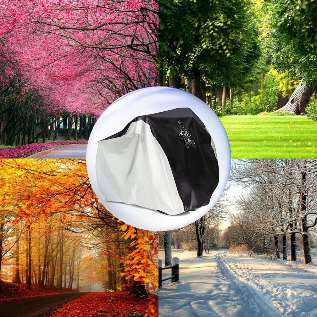 Bycicle Cover for 2 Bikes Waterproof Cycle Dirt Bike Outdoor Rain Dust Snow Water Wind Sun Resistant UV Protection Winter Summer Cold All Weather Indoor Garage Storage Road Mountain Bike