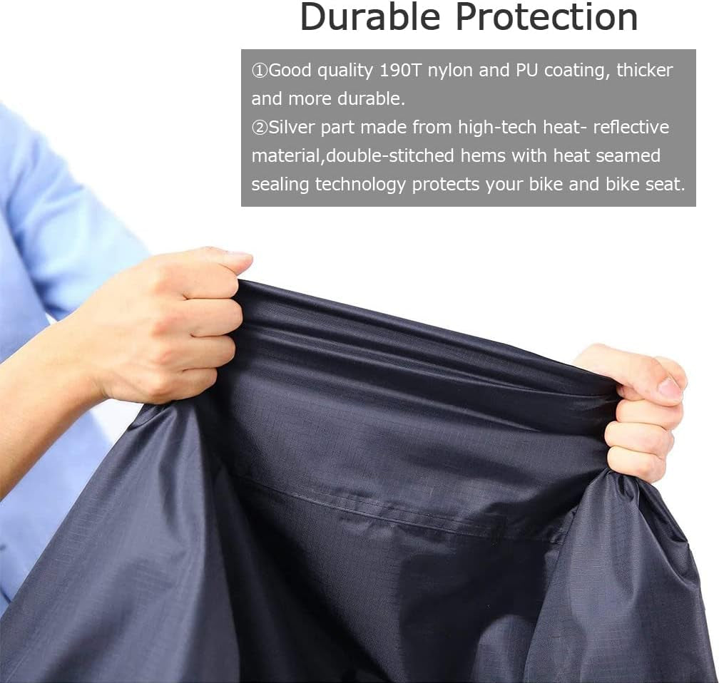 Bycicle Cover for 2 Bikes Waterproof Cycle Dirt Bike Outdoor Rain Dust Snow Water Wind Sun Resistant UV Protection Winter Summer Cold All Weather Indoor Garage Storage Road Mountain Bike