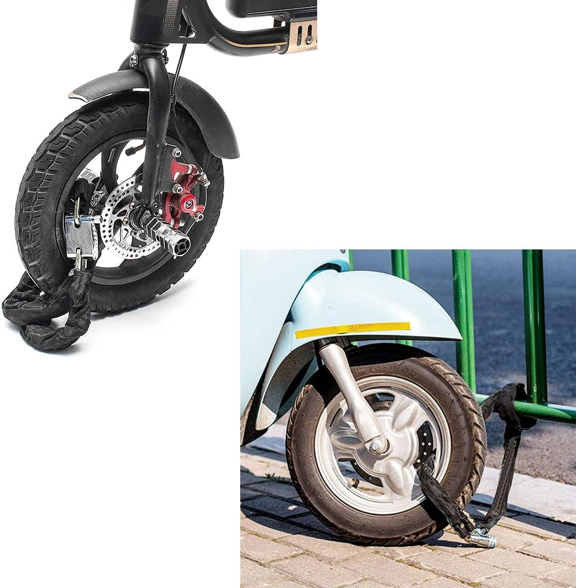 Heavy Duty Motorcycle Chain Lock, 8Mm, 3 Keys, 39.76 In, Black