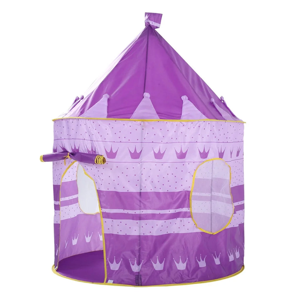 Folding Children Kids Playhouse Princess Tent Tunnel In/Outdoor for Boys Girls Autumn Sale-Purple