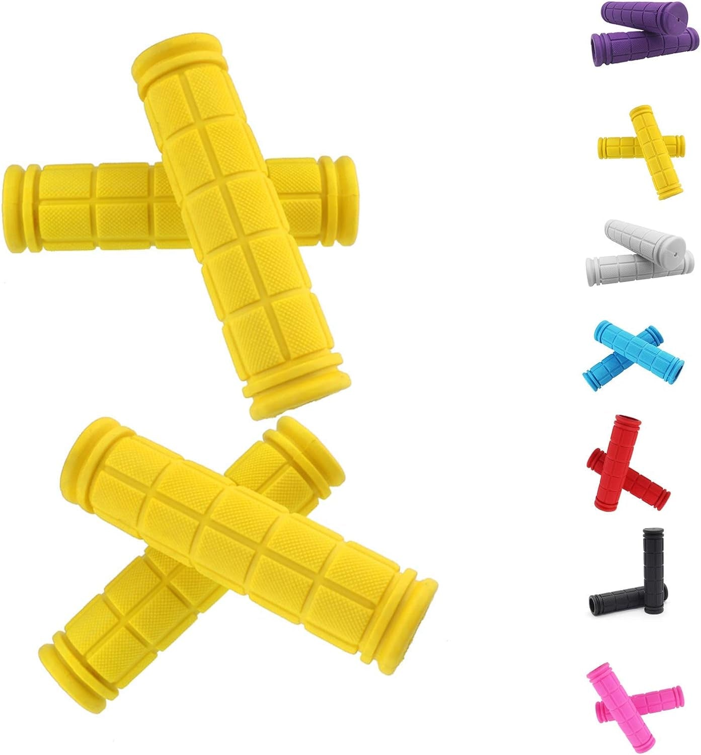 Bike Handlebar Grips, Non-Slip Rubber Bicycle Handle Bar Wraps for Kids Bikes(7 Colors)