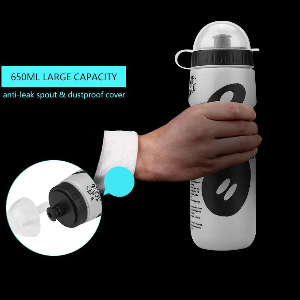 YLSHRF Water Bottle Bike Cage,650Ml Water Bottle with Bicycle Holder Cage Bracket for Cycling Mountain Bikes ,Water Bottle