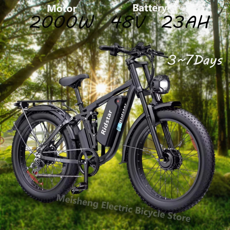 Factory Direct 2025 E26 Pro 2000W 48V 23AH Off-Road Mountain City Aluminum Alloy Electric Bicycle