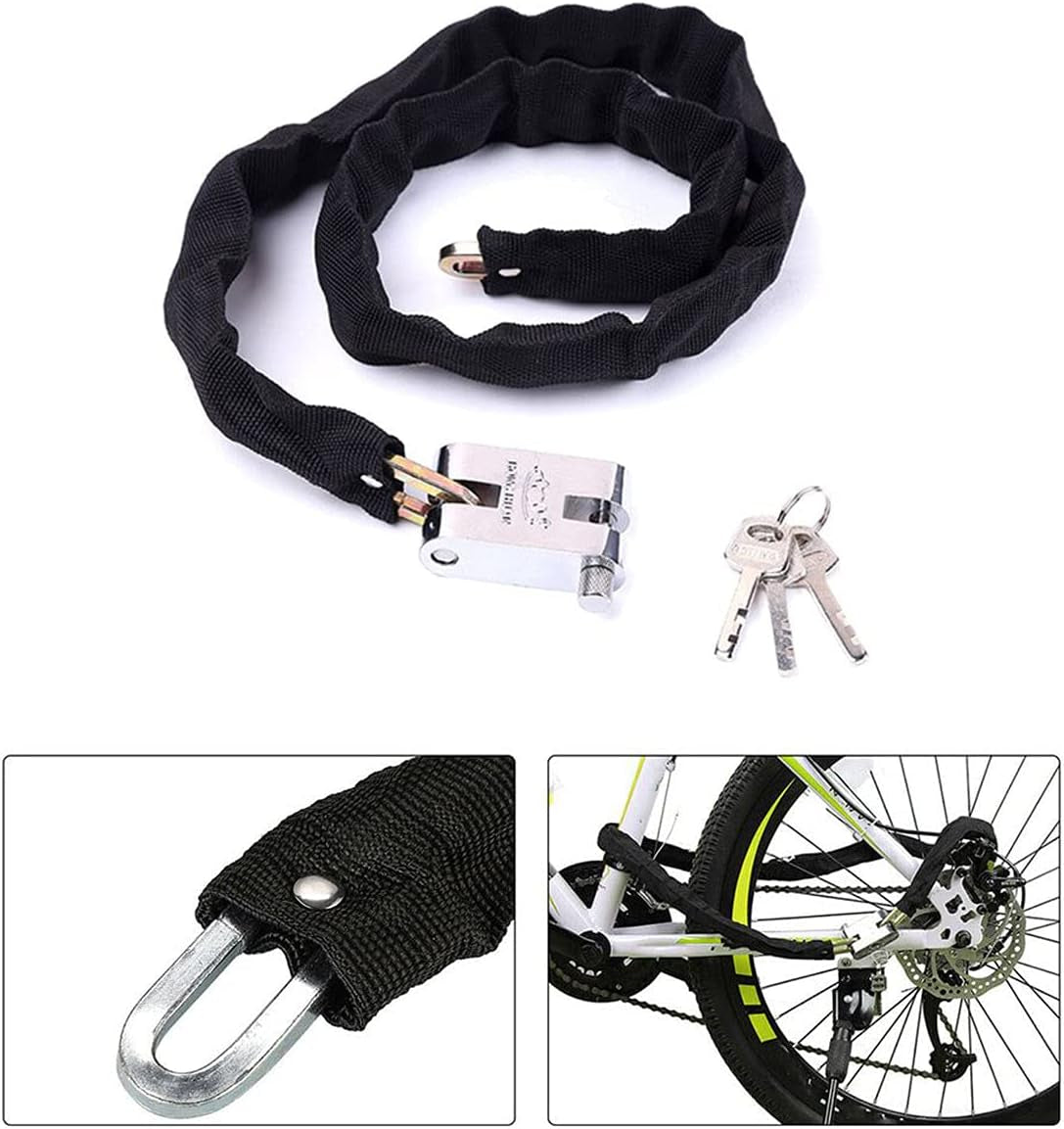 Heavy Duty Motorcycle Chain Lock, 8Mm, 3 Keys, 39.76 In, Black