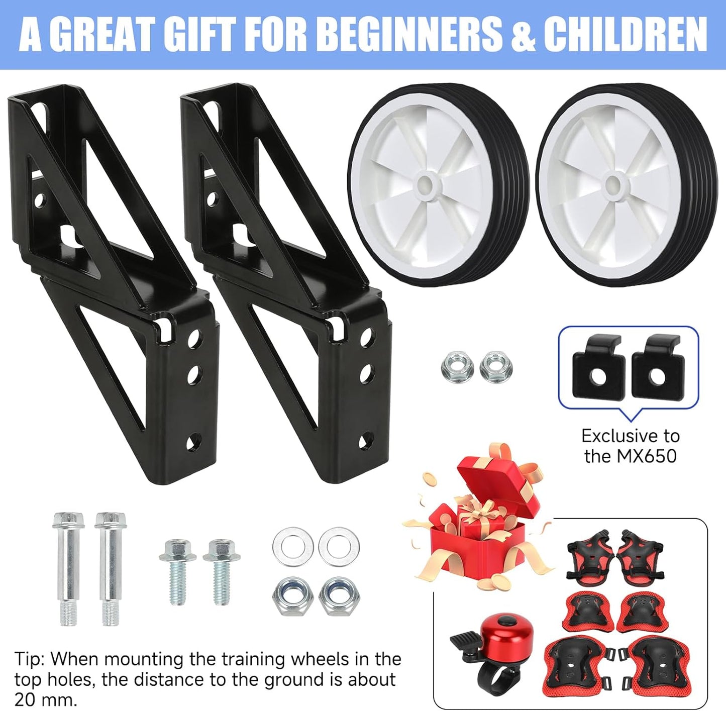Dirt Bike Training Wheels Compatible with Razor MX350 MX400 MX500 MX650 Electric Dirt Rocket Bike Accessories Parts Adjustable Height Training Wheels for Kids Electric Dirt Bike