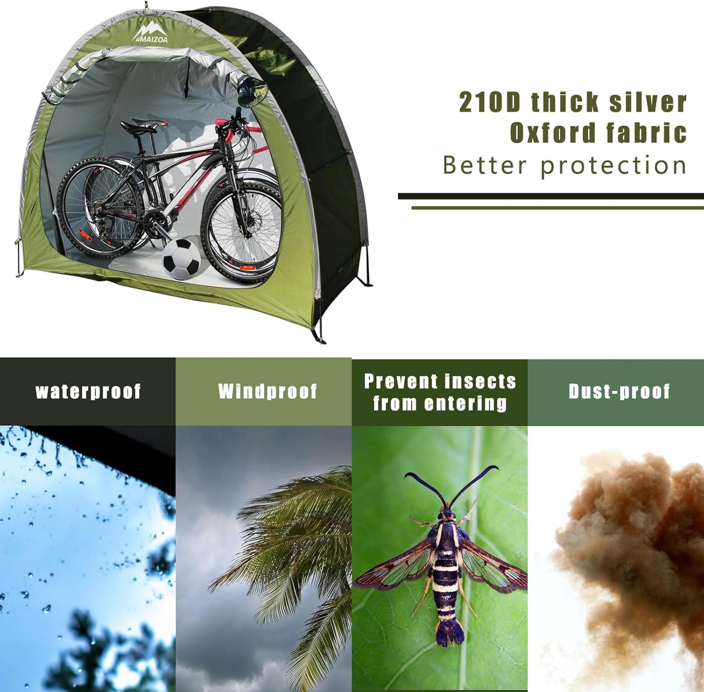 Outdoor Bike Covers Storage Shed Tent,210D Oxford Thick Waterproof Fabric,Outdoor Aluminum Alloy Bracket Bicycle Storage Shed, Neat Tent Bicycle Cover