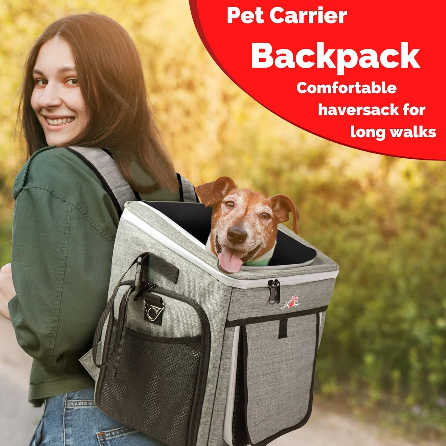 Cat Carrier, Dog Basket for Bike, Cat Backpack & Dog Bike Basket, Expandable Soft-Sided Pet Carrier with Multi-Pockets, Convertible to Pet Car Seat for Small Dog Cat Puppies