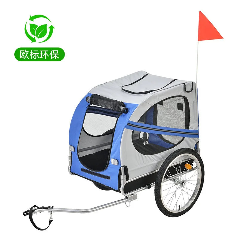 Metal Pet Bike Trailer Outdoor Cycling Cat Dog Stroller Multifunctional Travel Cargo Carrier