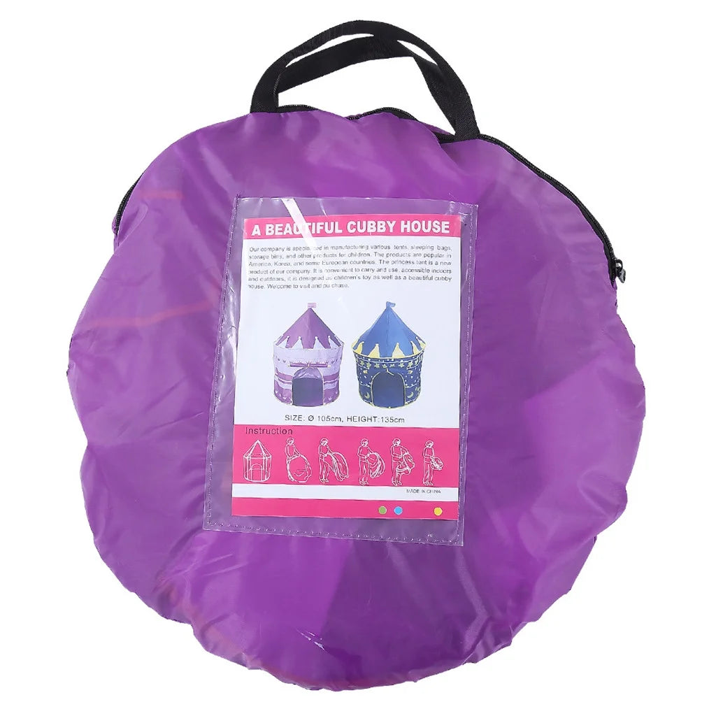 Folding Children Kids Playhouse Princess Tent Tunnel In/Outdoor for Boys Girls Autumn Sale-Purple
