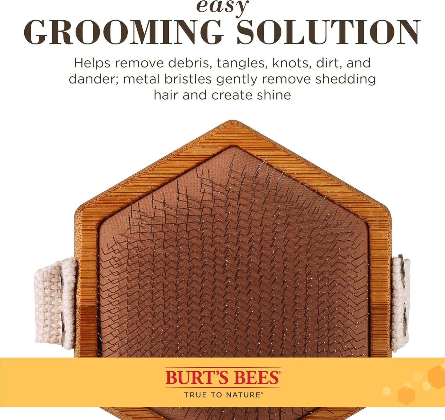 Palm Slicker Brush - Recycled Bamboo Dog and Puppy Grooming Tool, Pet Hair Brush and Comb