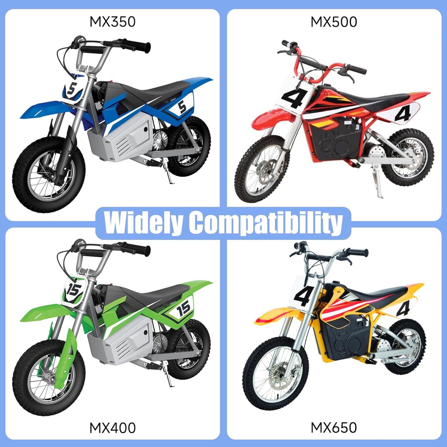 Dirt Bike Training Wheels Compatible with Razor MX350 MX400 MX500 MX650 Electric Dirt Rocket Bike Accessories Parts Adjustable Height Training Wheels for Kids Electric Dirt Bike