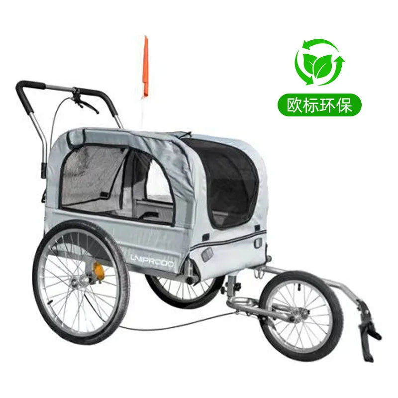 Metal Pet Bike Trailer Outdoor Cycling Cat Dog Stroller Multifunctional Travel Cargo Carrier