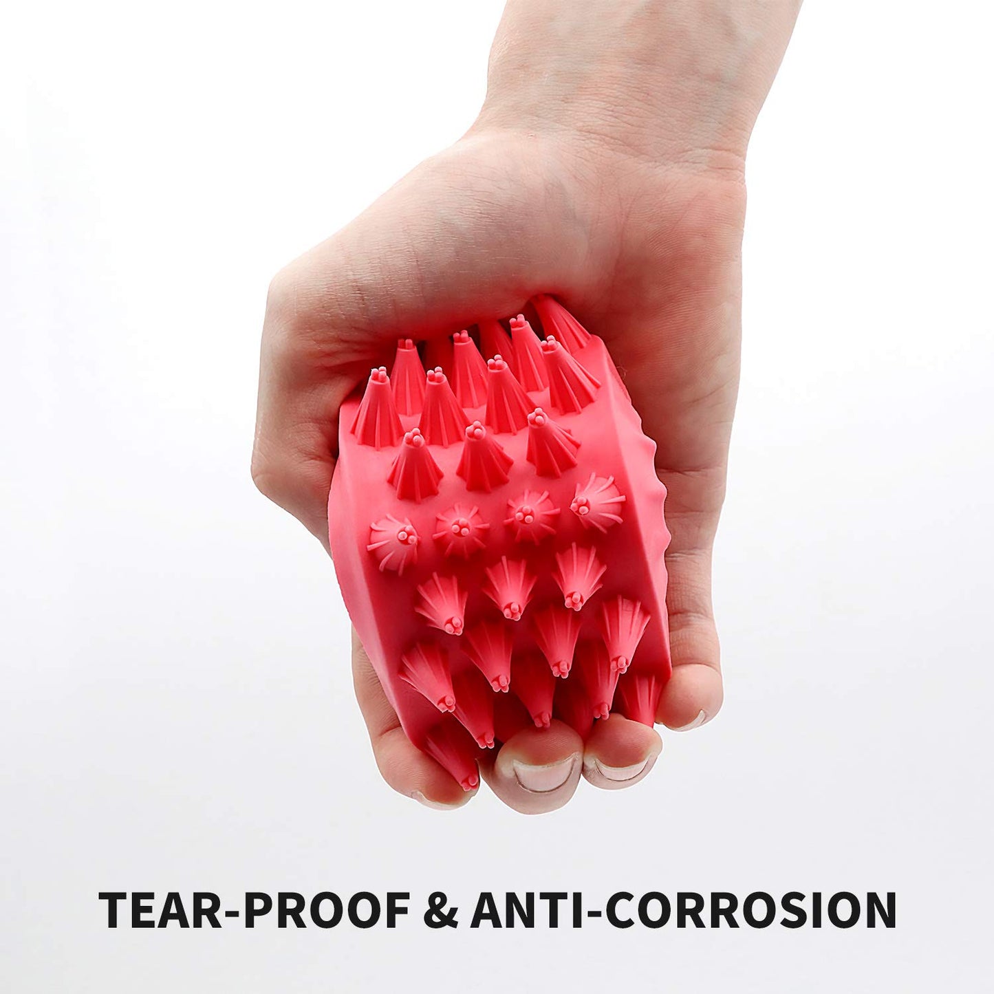 Dog Grooming Brush, Silicone Dual Side Pet Bath Brush for Deshedding & Massaging, Hair Brush Comb for Pet, Puppy, Cats (Red)