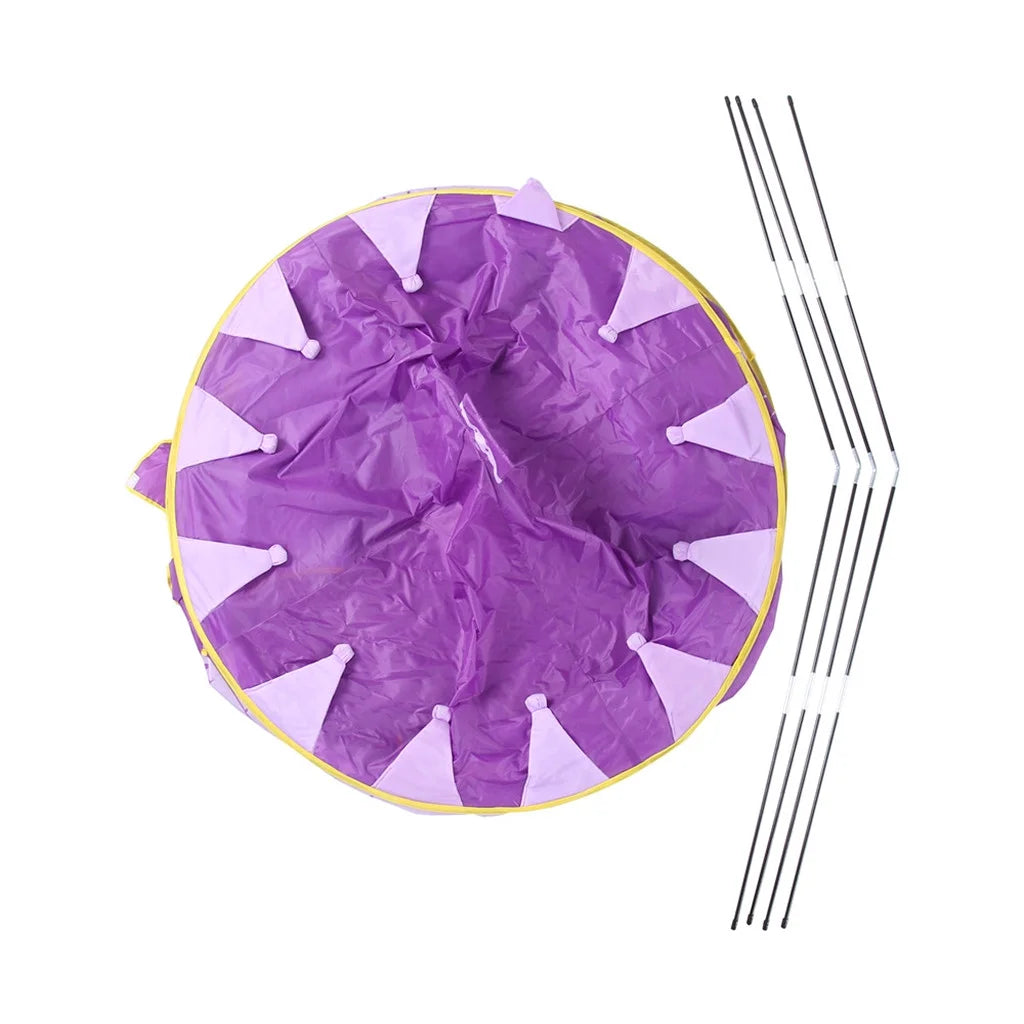 Folding Children Kids Playhouse Princess Tent Tunnel In/Outdoor for Boys Girls Autumn Sale-Purple