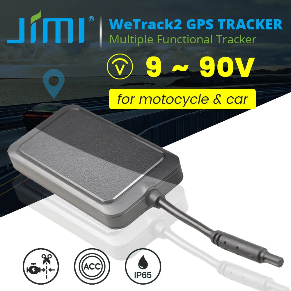 Wetrack2 Moto Car GPS Tracker with Battery IP65 Waterproof Multiple Alarms Real-Time Tracking Remote Cut-Off via Web APP