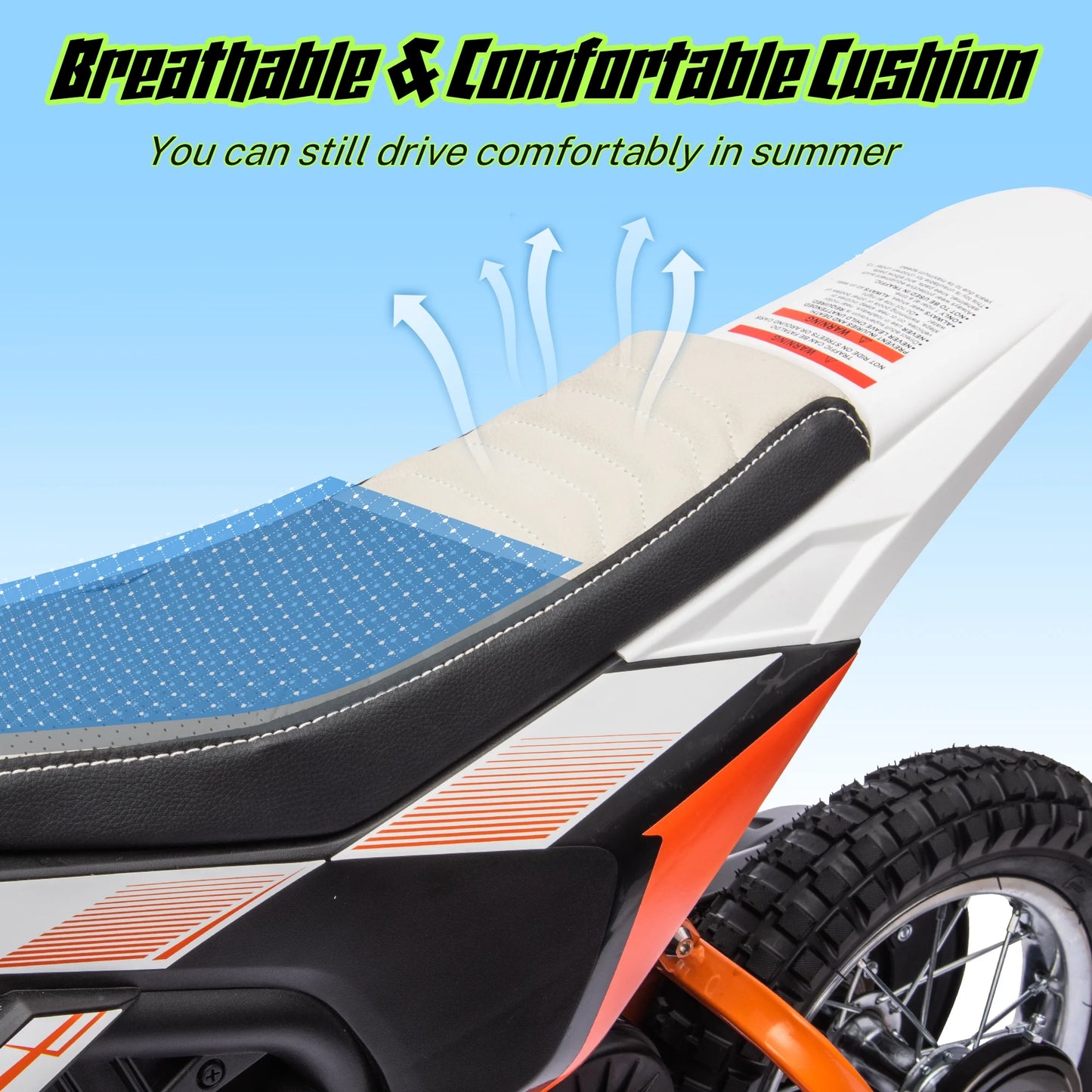24V Powered Electric Dirt Bike for Kids, Kids Electric Motorcycle with 250W Motor, Ride on Dirt Motorcycle Toy with Rear Wheel Suspension, Kids Electric Bike for Boys Girls, White