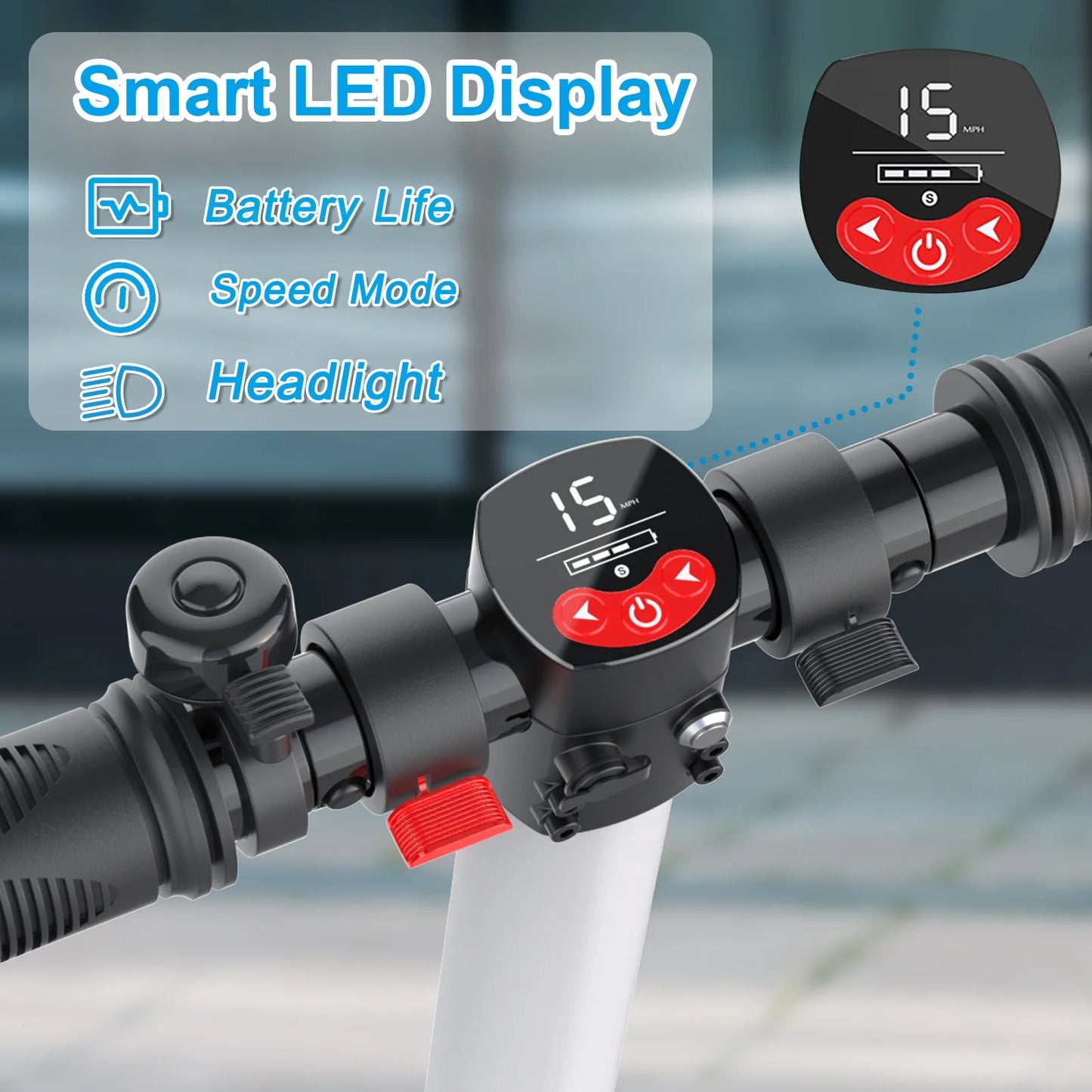 Electric Scooter Adults, 250W Motor E-Scooter, 6.5 in Tires, 15.5 Mph & 20 Miles Range, Commuting Kick Scooter, Max Load 220 Lbs, Write