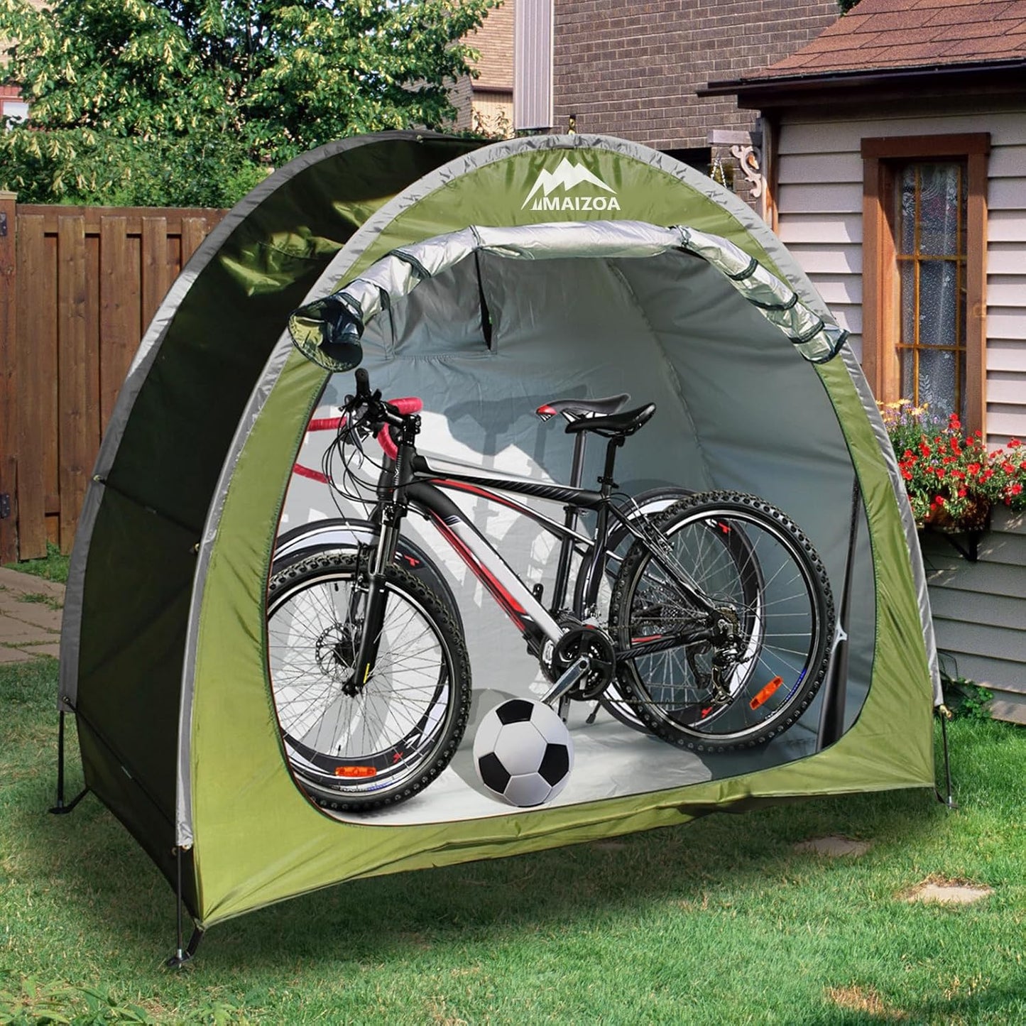 Outdoor Bike Covers Storage Shed Tent,210D Oxford Thick Waterproof Fabric,Outdoor Aluminum Alloy Bracket Bicycle Storage Shed, Neat Tent Bicycle Cover