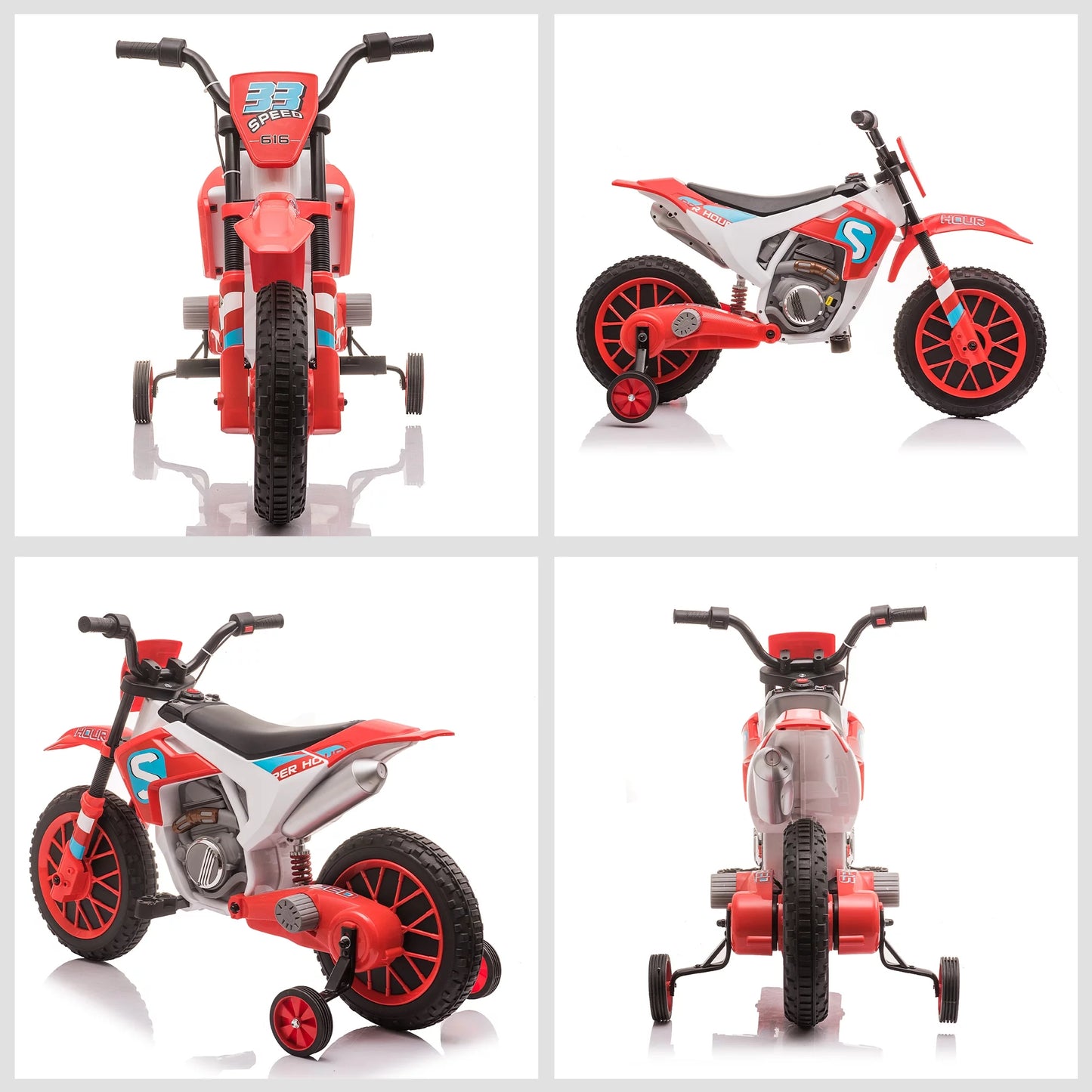 12V Kids Motorcycle Dirt Bike Electric Ride-On Toy off Road, Red