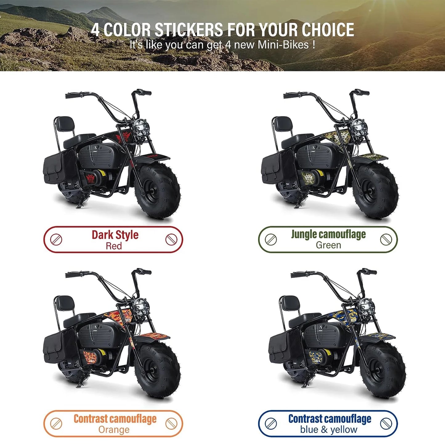 36V 1000W Mini Bikes, Dirt Electric Bicycle for Adults, 0.47 Gal, up to 21.8 Mph, Camo
