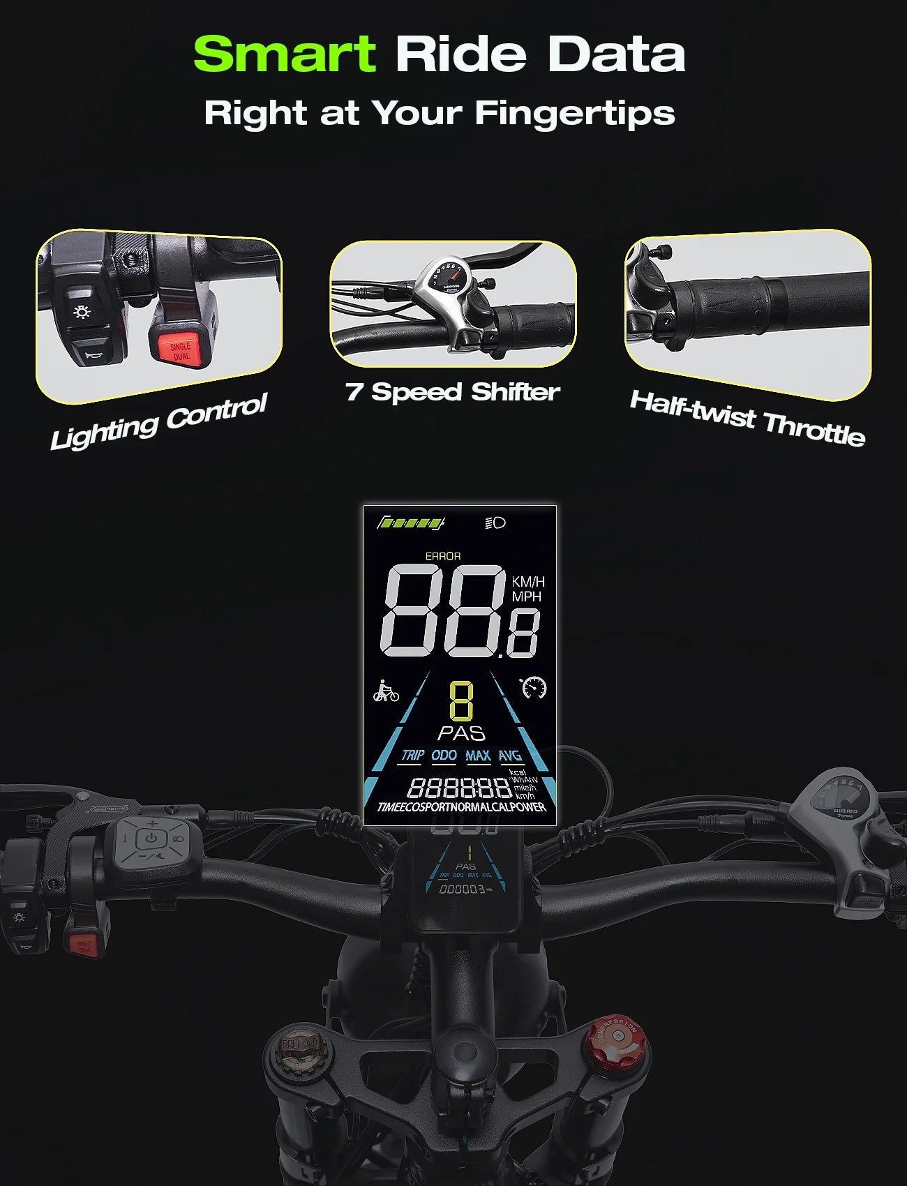 Adult Electric Bike, Dual Motor, 52V 22Ah UL2849 Removable Lithium Battery 26 Inch Fat Tire Off-Road Electric Mountain Bike, 7 Speeds