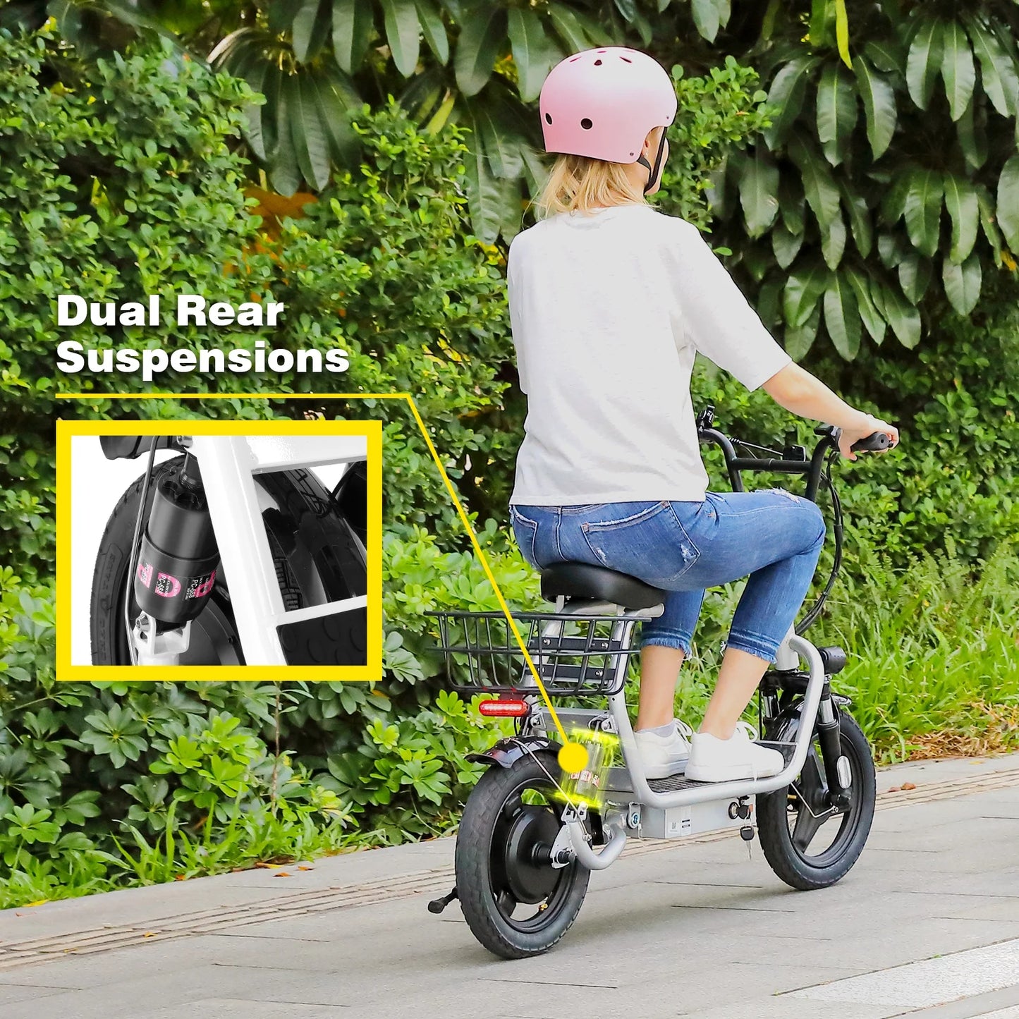 Peak 819W Electric Scooters for Adults, 25 Miles Range, 20MPH Top Speed, Foldable Electric Scooter with Seat, Dual Shock Absorbing Electric Bike for Commuting
