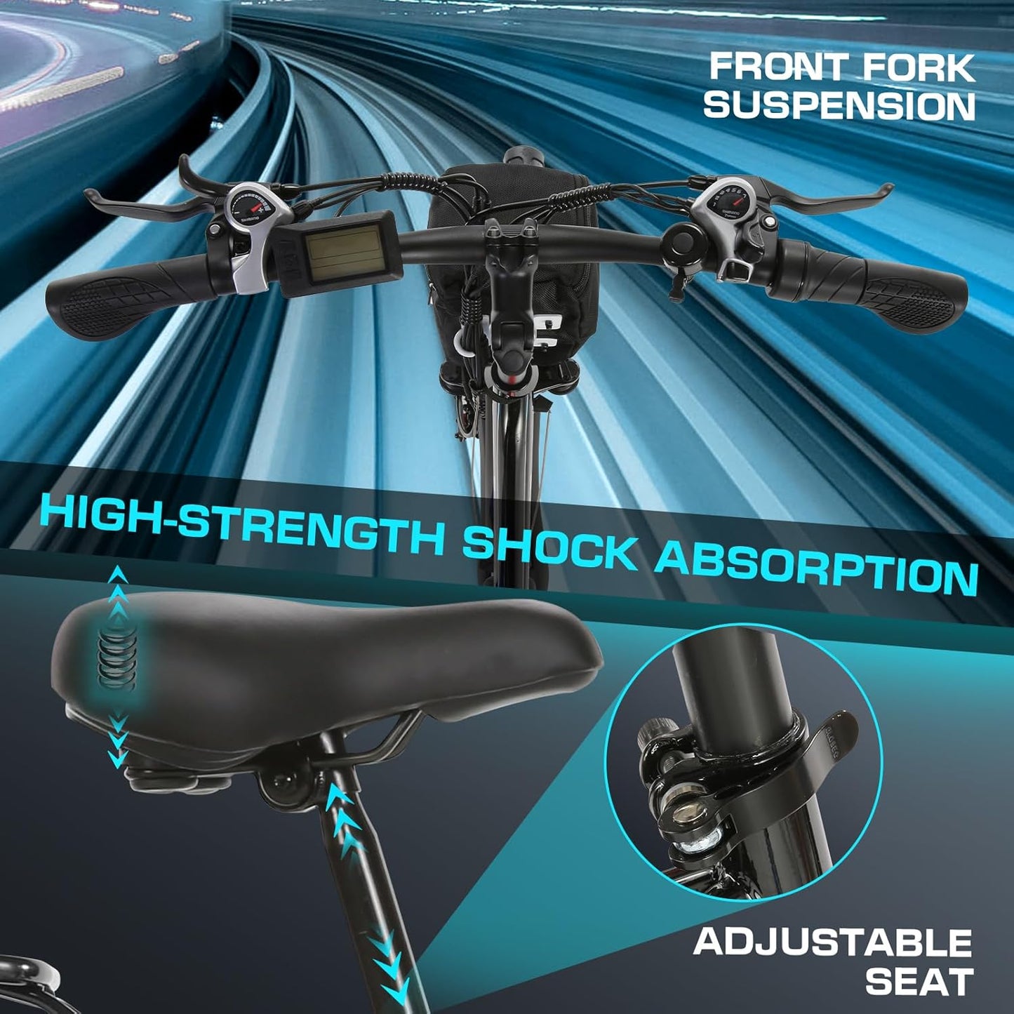 Electric Bike for Adults with 750W Peak Motor, 26" Commuter Electric Bike, 22MPH Cruiser Ebikes with 48V Removable Battery, up to 50 Miles, Lcd-Display, 7 Speed, Cruise Control, UL 2849 Certified