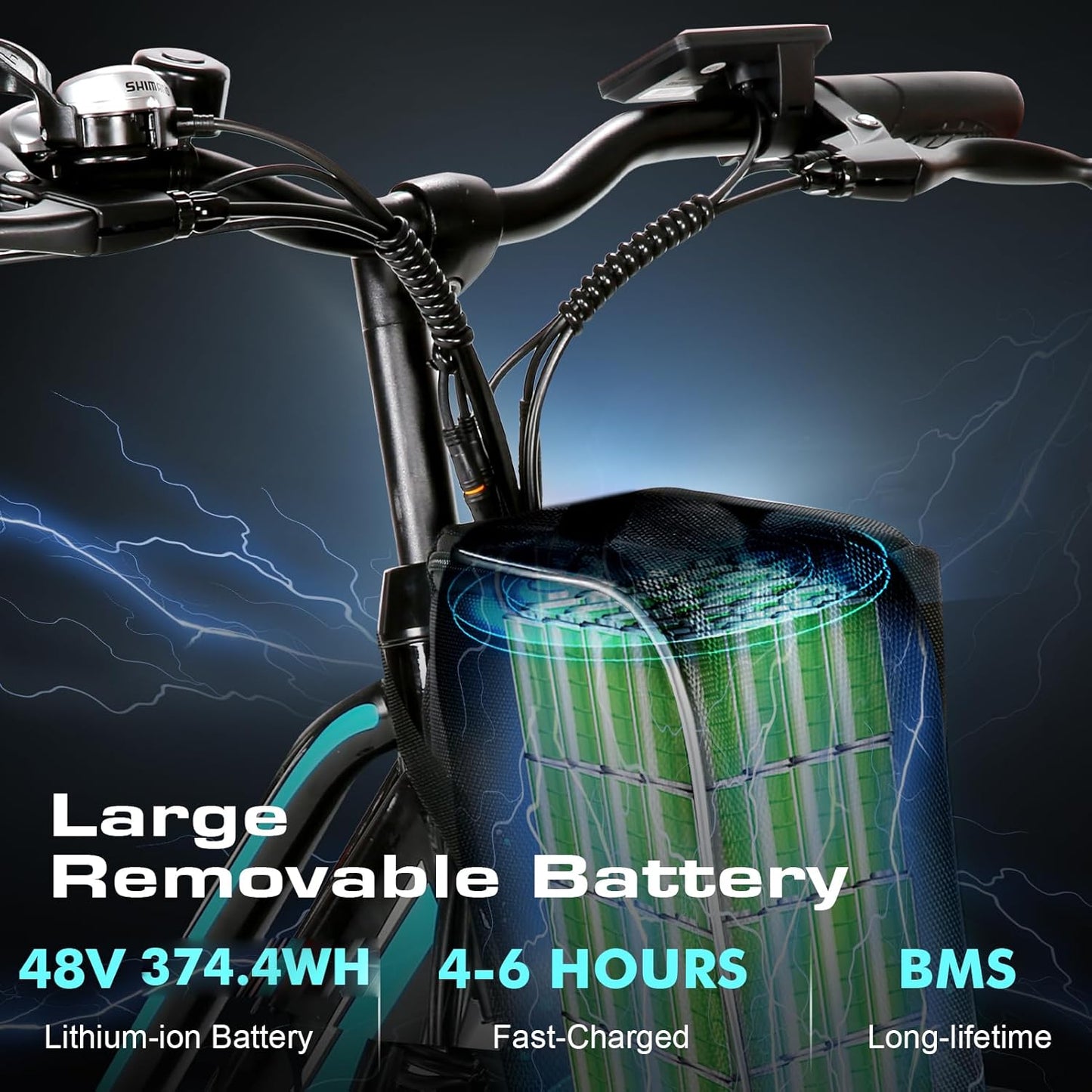Electric Bike for Adults with 750W Peak Motor, 26" Commuter Electric Bike, 22MPH Cruiser Ebikes with 48V Removable Battery, up to 50 Miles, Lcd-Display, 7 Speed, Cruise Control, UL 2849 Certified