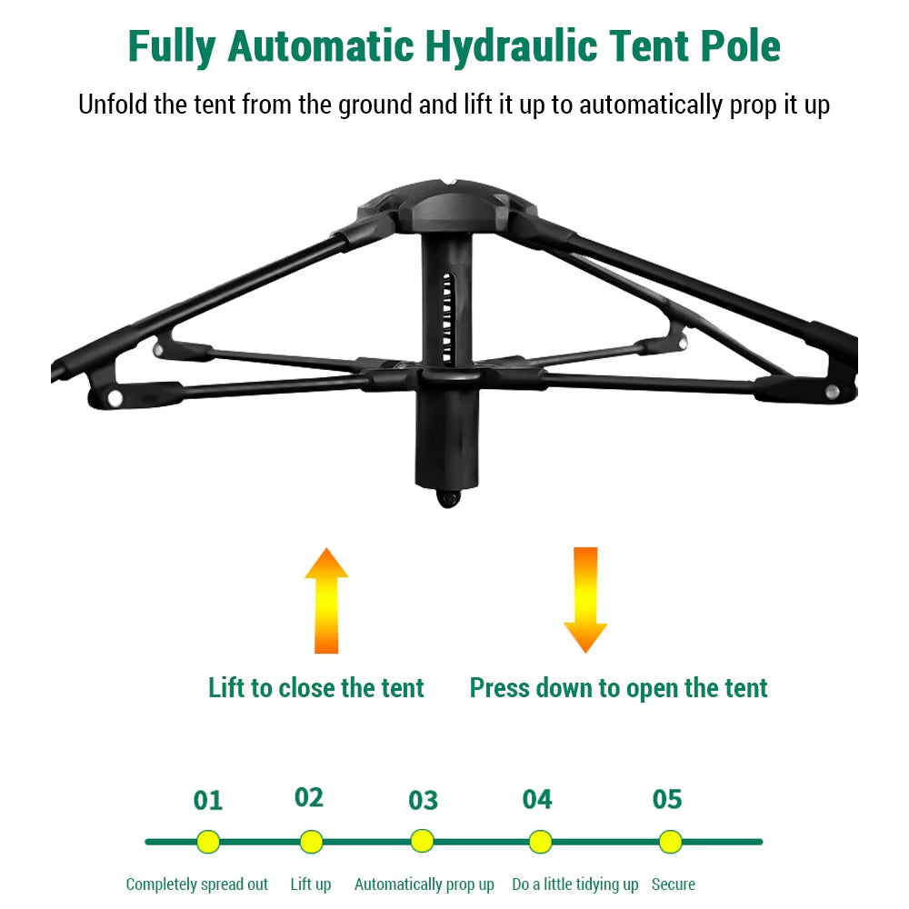 Hydraulic Canopy Tent Outdoor Automatic Quick Open Tent Waterproof Camping Tent 3-4 Person Instant Setup Tent Instant Setup Tent