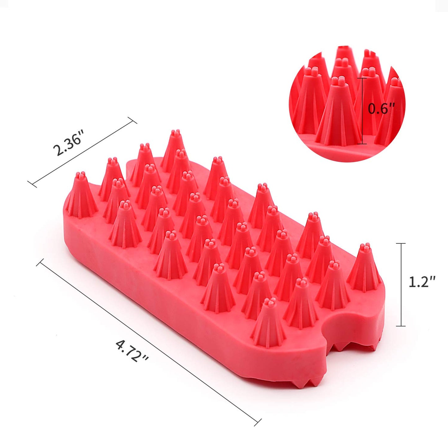 Dog Grooming Brush, Silicone Dual Side Pet Bath Brush for Deshedding & Massaging, Hair Brush Comb for Pet, Puppy, Cats (Red)