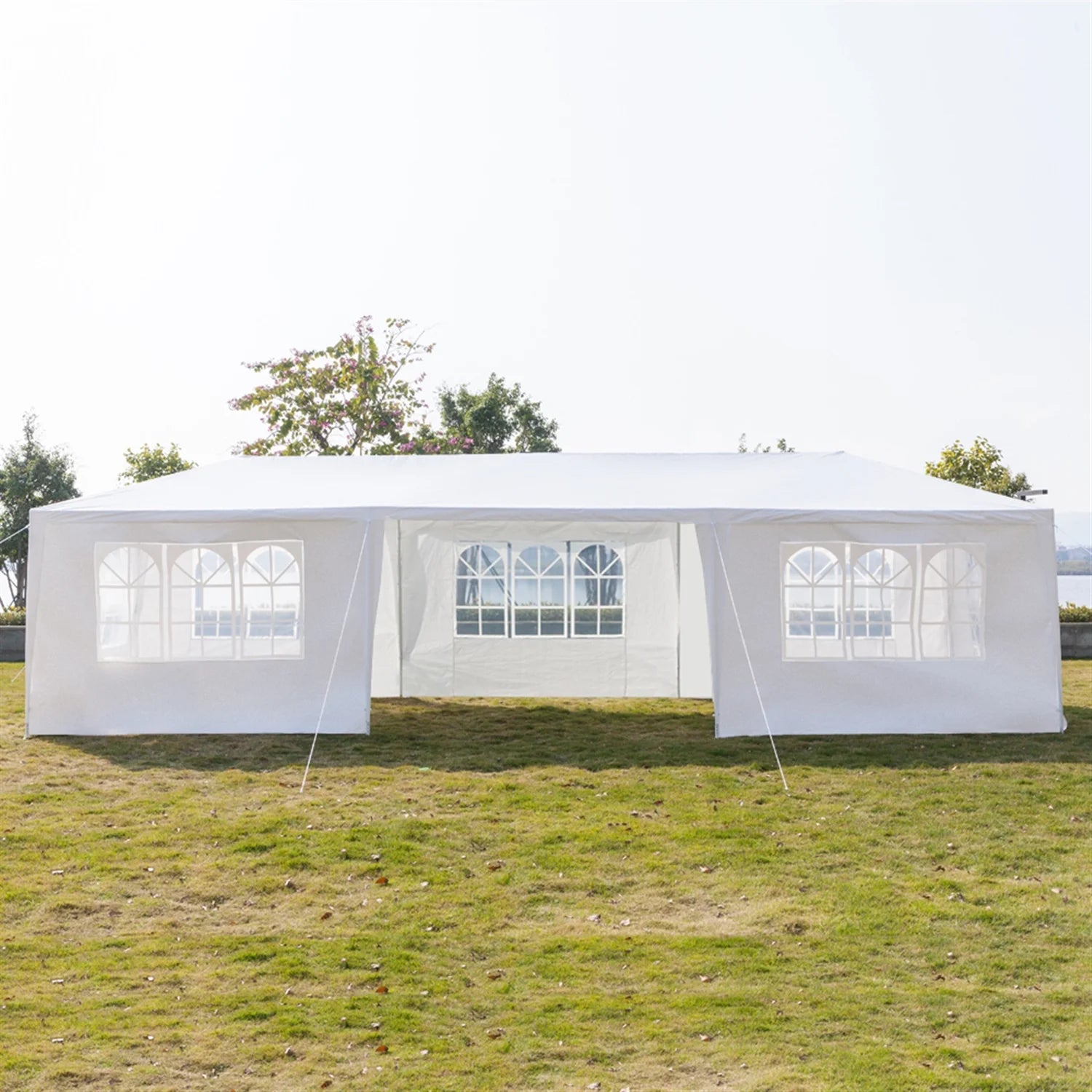 Outdoor Party Tent with 7 Side Walls, 10' X 30' White Patio Gazebo Canopy Tent for Outside, Sunshade Shelter Folding Gazebo Canopy Tent, Waterproof Outdoor Gazebo Tent for Backyard Wedding