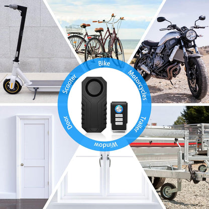 3Set Vibration Sensing Bike Alarm with Remote, 113Db Loud Bicycle Alarm System anti Theft, Wireless Motorcycle Alarm for Electric Bike Tricycle Mobility Scooter Vehicles Ebike for Cycling Security