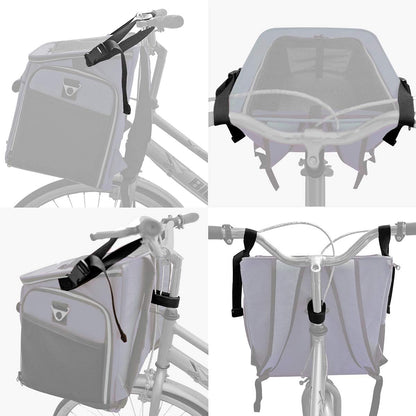 Dog Bike Basket Carrier, Expandable Foldable Soft-Sided Dog Carrier, 2 Open Doors, 5 Reflective Tapes, Pet Travel Bag,Dog Backpack Carrier Safe and Easy for Small Medium Cats and Dogs(Blue)