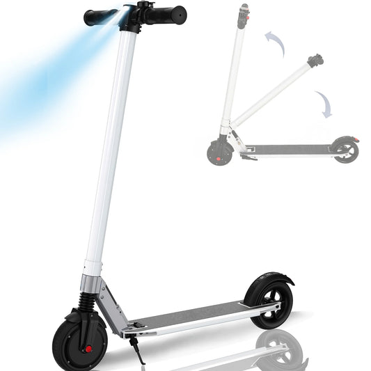Electric Scooter Adults, 250W Motor E-Scooter, 6.5 in Tires, 15.5 Mph & 20 Miles Range, Commuting Kick Scooter, Max Load 220 Lbs, Write