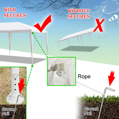 Outdoor Party Tent with 7 Side Walls, 10' X 30' White Patio Gazebo Canopy Tent for Outside, Sunshade Shelter Folding Gazebo Canopy Tent, Waterproof Outdoor Gazebo Tent for Backyard Wedding