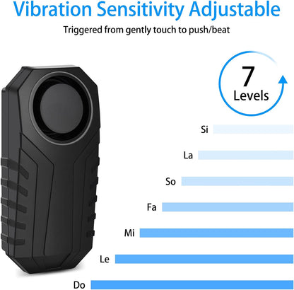 3Set Vibration Sensing Bike Alarm with Remote, 113Db Loud Bicycle Alarm System anti Theft, Wireless Motorcycle Alarm for Electric Bike Tricycle Mobility Scooter Vehicles Ebike for Cycling Security