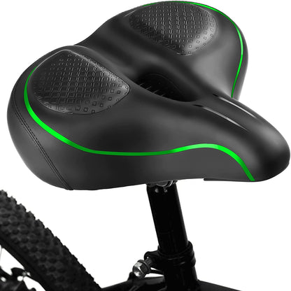 Oversized Bike Seat, Comfort Exercise Bicycle Saddle Replacement for Women Men,Wide Bike Seat with Dual Shock Absorbing Ball - Compatible with Mountain Bike, Road Bicycle