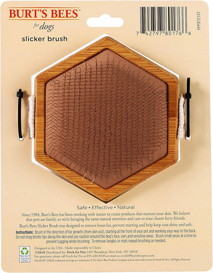 Palm Slicker Brush - Recycled Bamboo Dog and Puppy Grooming Tool, Pet Hair Brush and Comb