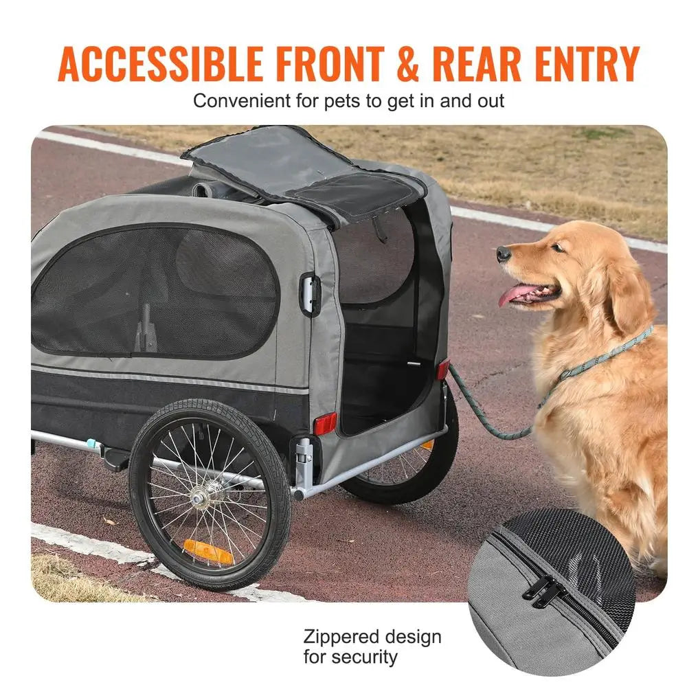 Pet Bicycle Trailer Stroller Dog Cat Carrier Waterproof 88Lbs Dual Use Bike Jogging 2In1 Easy Assembly Swivel Wheels