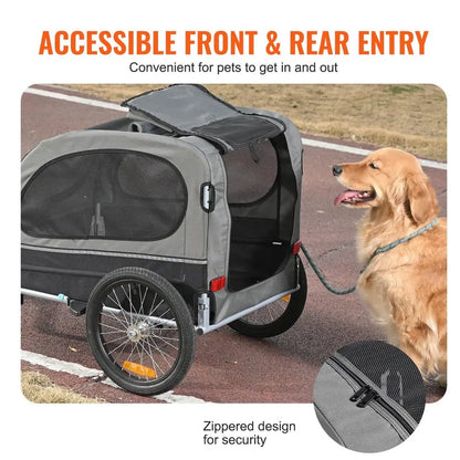 Pet Bicycle Trailer Stroller Dog Cat Carrier Waterproof 88Lbs Dual Use Bike Jogging 2In1 Easy Assembly Swivel Wheels