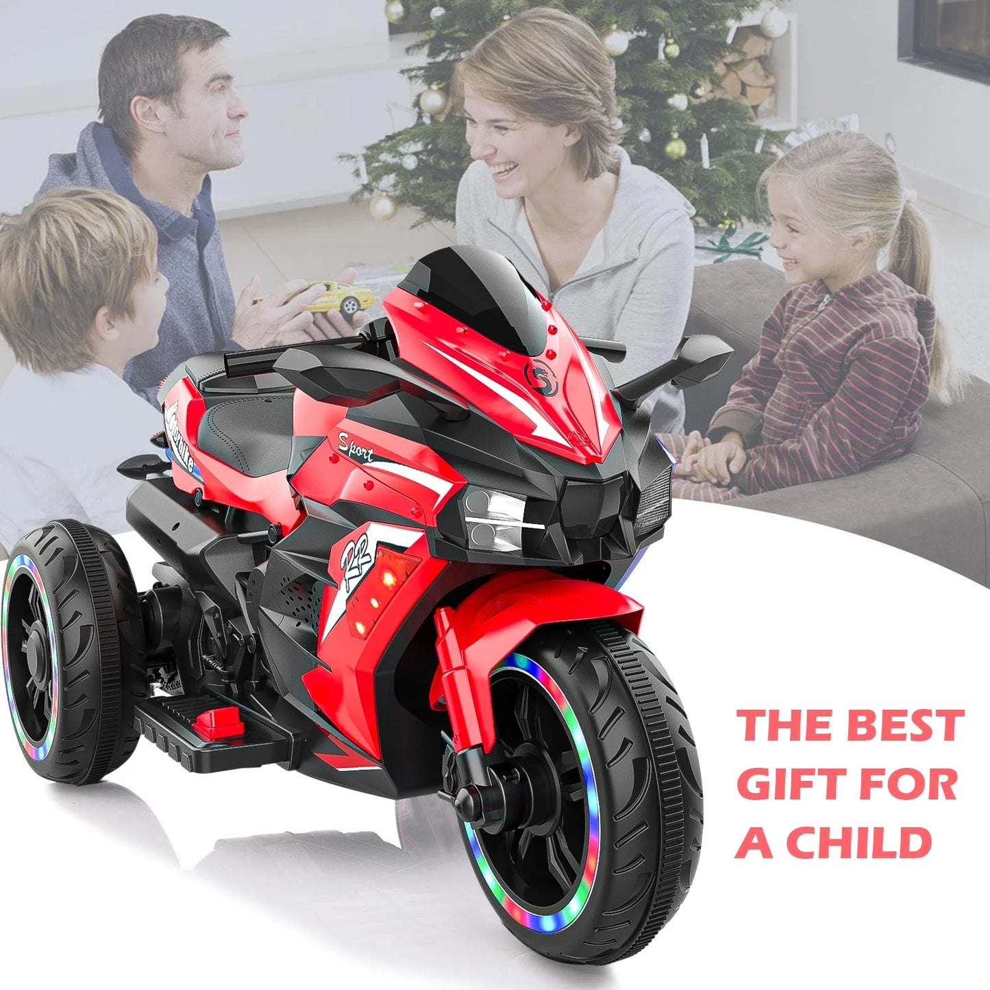 12V Motorcycle for Kids, Electric Ride on Motorcycle for Kids,4Mph Speed,108*50*65 CM