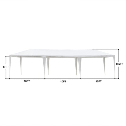 Outdoor Party Tent with 7 Side Walls, 10' X 30' White Patio Gazebo Canopy Tent for Outside, Sunshade Shelter Folding Gazebo Canopy Tent, Waterproof Outdoor Gazebo Tent for Backyard Wedding