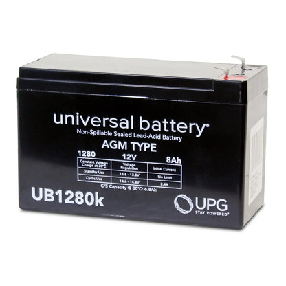 (2 Pack) 12V Battery - 8Ah F1 AGM Battery -  Brand - UB1280 - Rechargeable - for Hunting Game Feeders